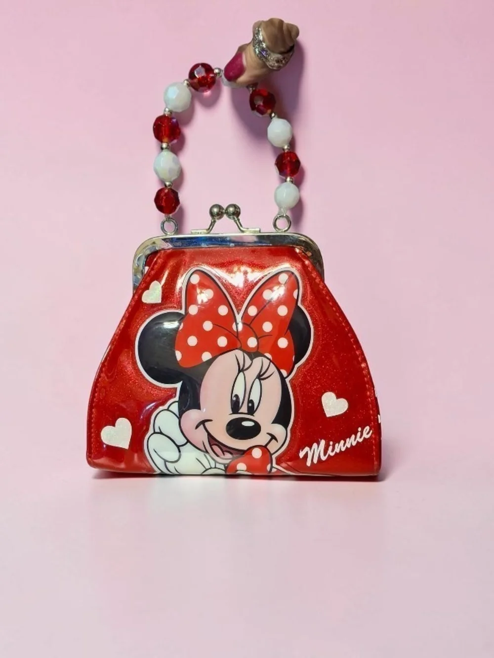 Disney Red Minnie Mouse Coin Kisslock Purse Handbag